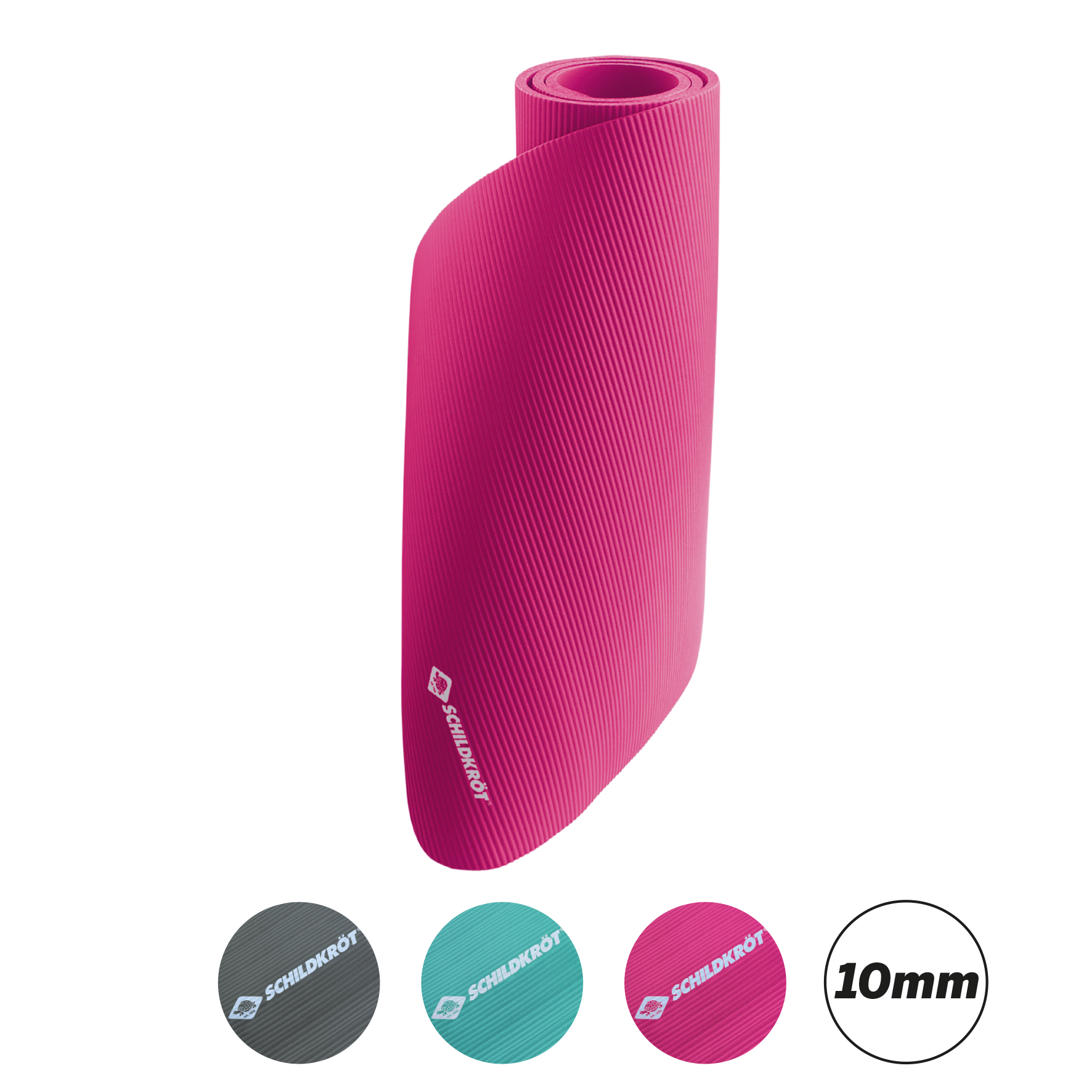 Schildkröt Fitnessmatte 10 mm, Pink, mit Tragegurt Art. 960070